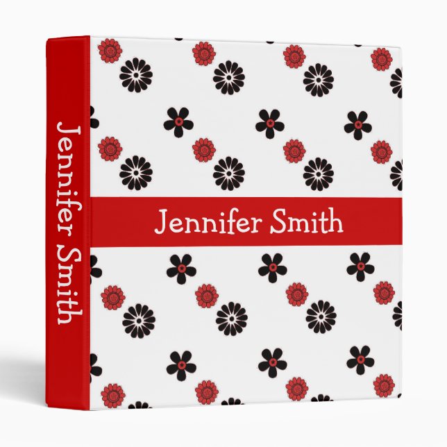 Red Funky Flower Binder (Front/Spine)