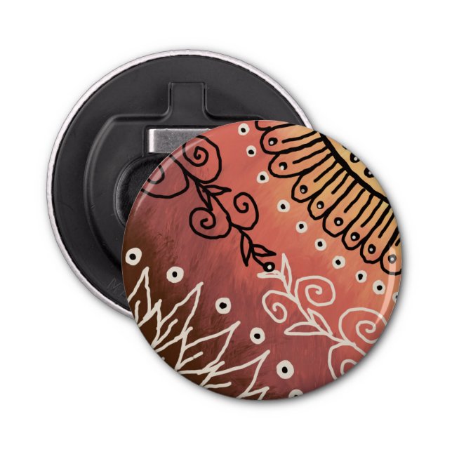 Red Funny Art Pattern Bottle Opener (Front)