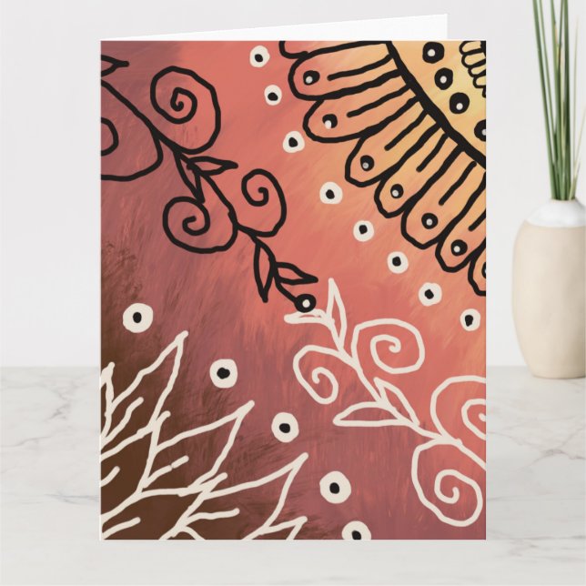 Red Funny Art Pattern Card (Front)