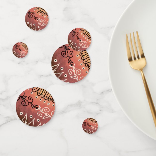 Red Funny Art Pattern Confetti (Group)