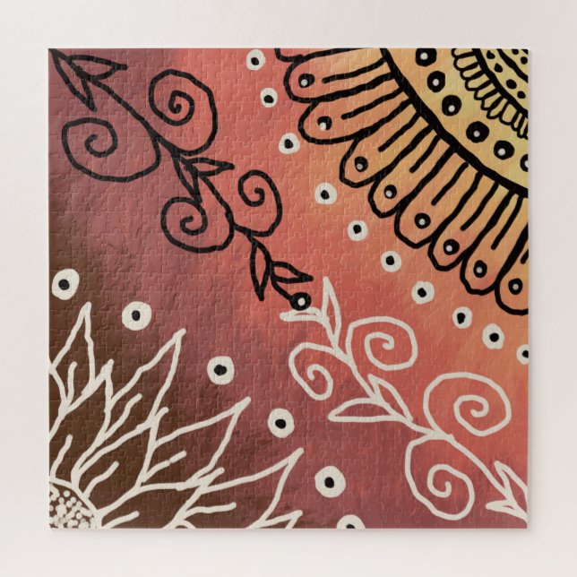 Red Funny Art Pattern Jigsaw Puzzle (Vertical)