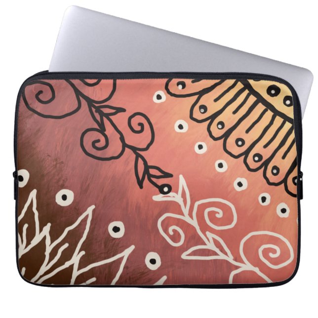 Red Funny Art Pattern Laptop Sleeve (Front)