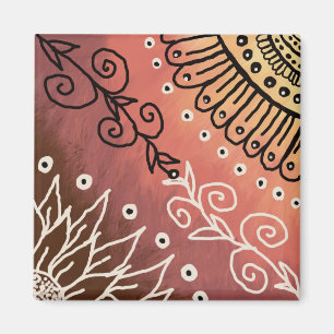 Red Funny Art Pattern Magnet