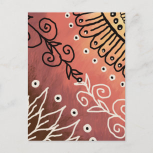 Red Funny Art Pattern Postcard