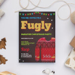 Red Funny Fugly Ugly Sweater Christmas Party Invitation<br><div class="desc">Amaze your guests with this fun Christmas party invitation featuring a knitted sweater with vibrant typography on a chalkboard background. Simply add your event details on this easy-to-use template to make it a one-of-a-kind invitation. Flip the card over to reveal a knitted Christmas sweater pattern on the back of the...</div>