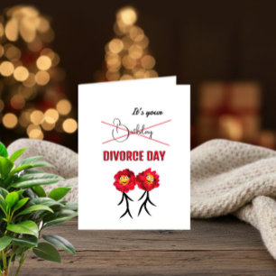 Red funny peonies Birthday card