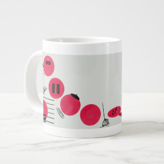 Red, funny refractions on a cup