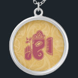 Red Ganesha Sterling Silver Necklace<br><div class="desc">Beautiful Ganesha Design Sterling Silver Necklace. Great as a wedding favour, wedding gift, birthday gift or holiday gift. Change the background colour if desired. You can add text/colour of your name.</div>