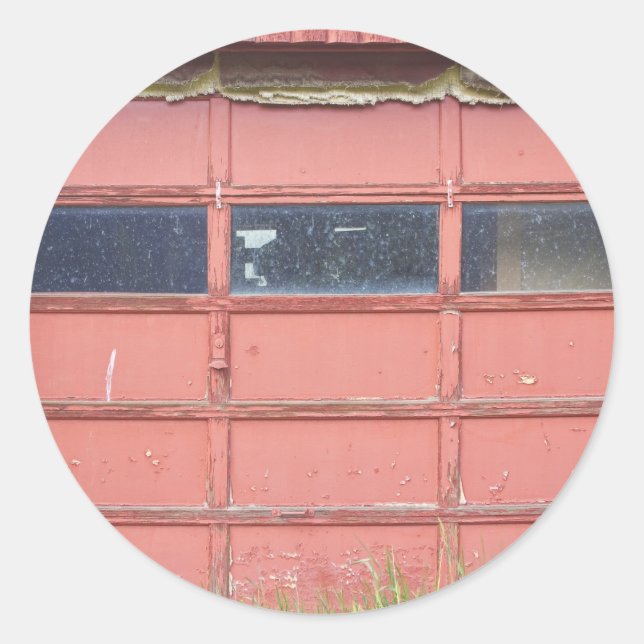 Red Garage Door Classic Round Sticker (Front)