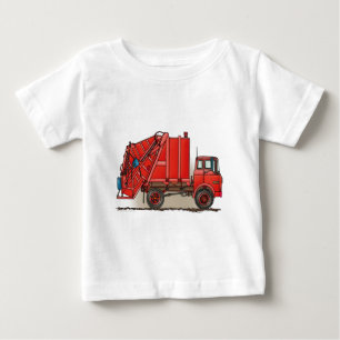 Red Garbage Truck Baby T-Shirt