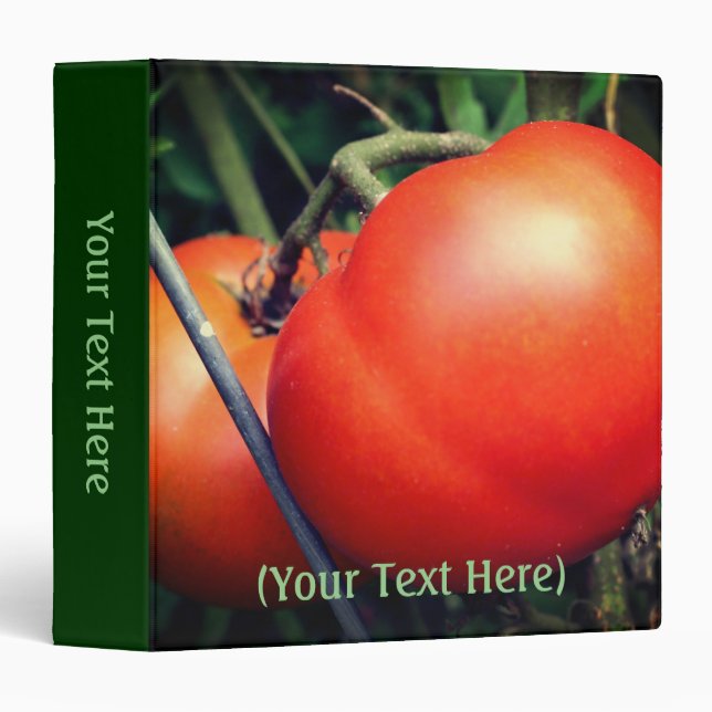 Red Garden Tomatoes Nature Personalized Binder (Front/Spine)