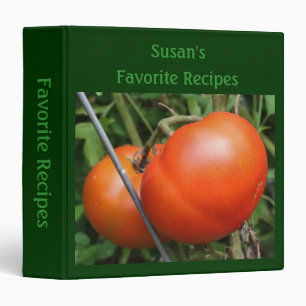 Red Garden Tomatoes Personalized Recipe Binder