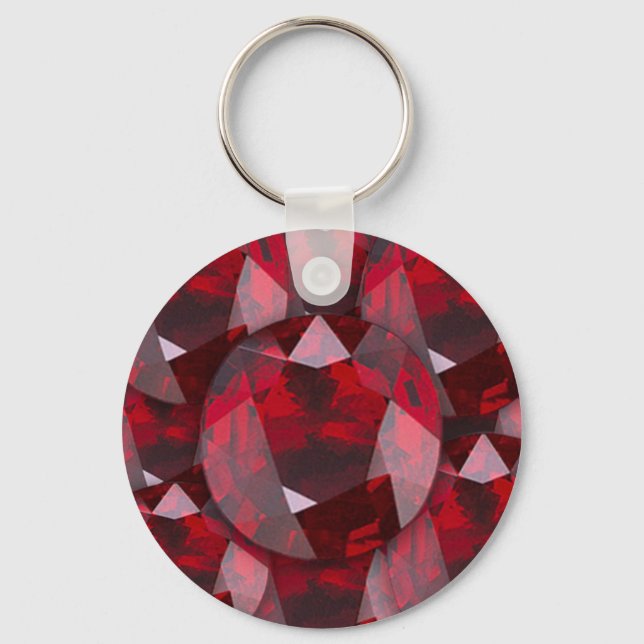 RED GARNET GEMS JANUARY BIRTHSTONE KEYCHAIN (Front)