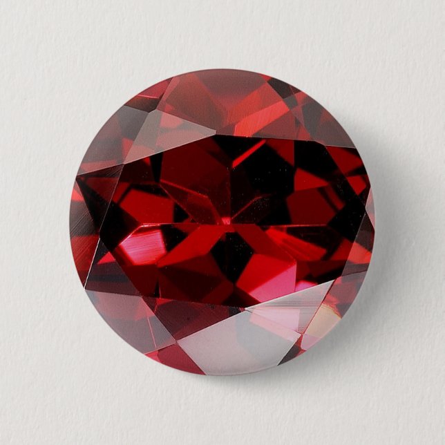 Red Garnet Gemstone January Birthstone 2 Inch Round Button (Front)