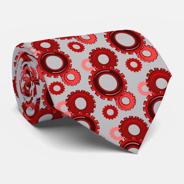 Red Gears for Gearheads Mechanical Engineering Tie (Rolled)