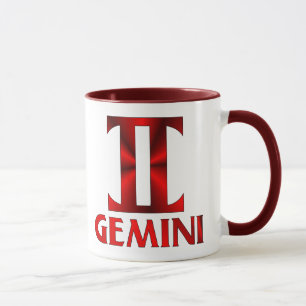 Red Gemini Horoscope Symbol Mug