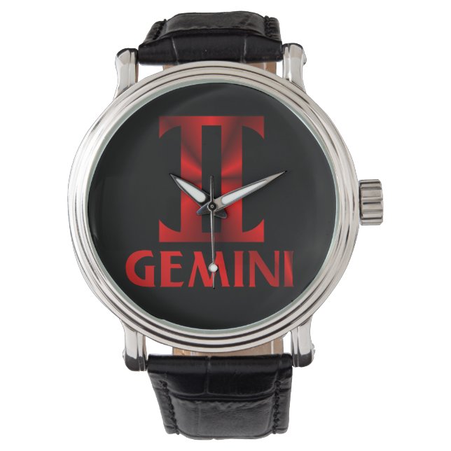 Red Gemini Symbol Watch (Front)