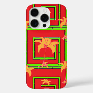 Red Geo Floral  iPhone 16 Pro Case