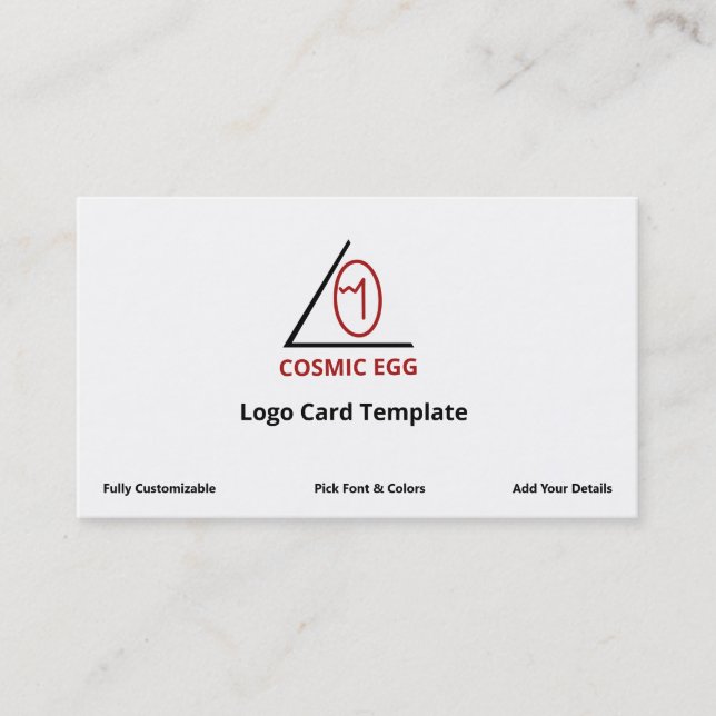 Red Geoglyph Symbol Cosmic Egg Logo Business Card (Front)