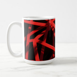 Red Geometric Abstract Chaos Coffee Mug