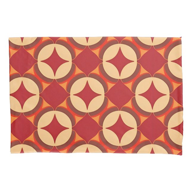 Red Geometric Abstract Design Pillowcase (Front)
