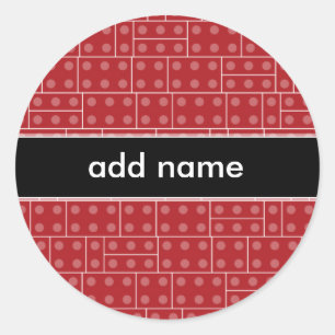 Red Geometric Building Block Pattern Classic Round Sticker