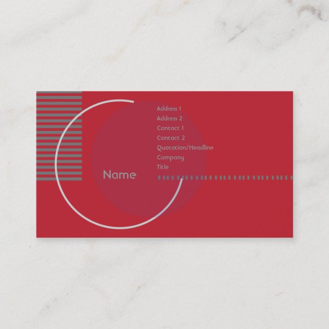 Red Geometric Circle - Business Card (Front)