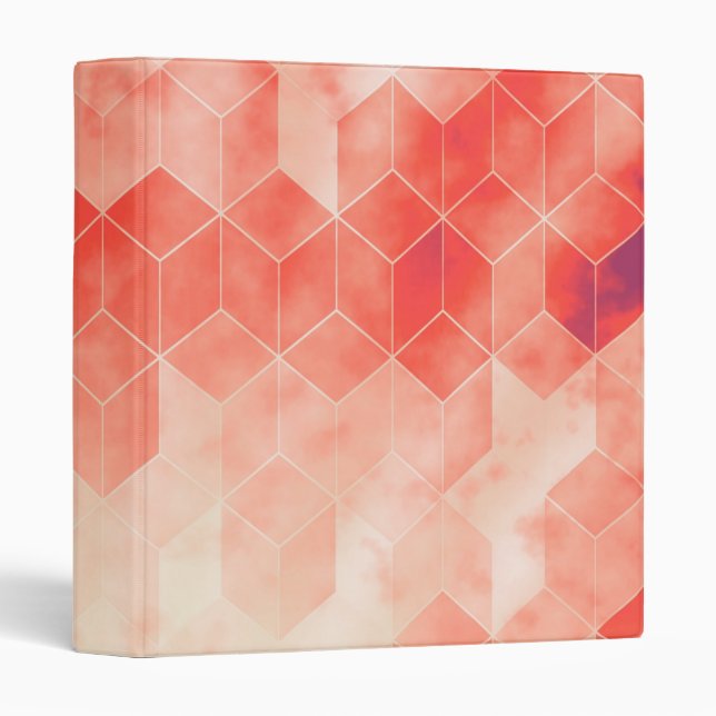 Red Geometric Cube Graphic Design Binder (Front/Spine)