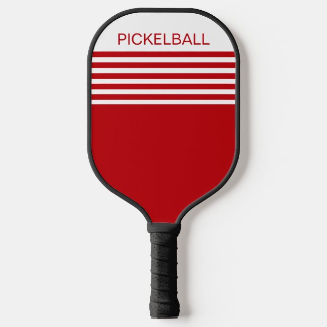 Red Geometric Design Cool Pickleball Paddle (Front)