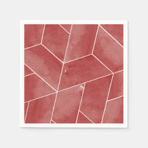 Red Geometric Gala Napkins