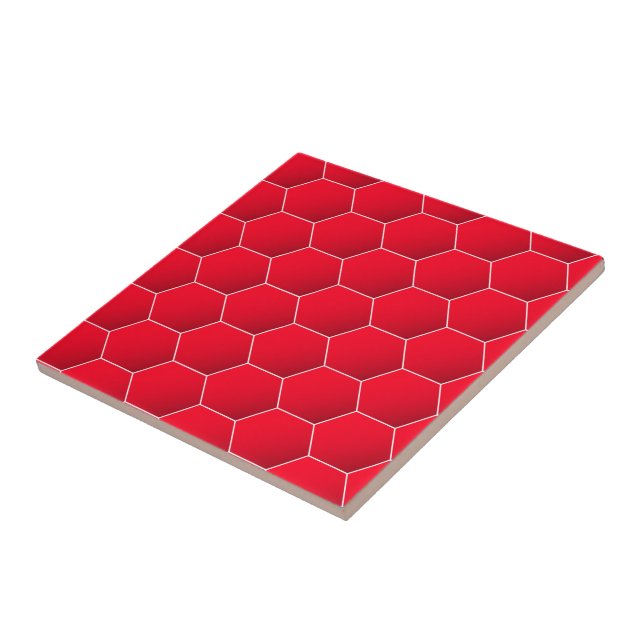 Red geometric hexagon tile (Side)