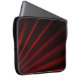 Red Geometric Lines On Black, Laptop Sleeve (Front Right)