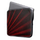Red Geometric Lines On Black, Laptop Sleeve (Front Left)