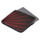 Red Geometric Lines On Black, Laptop Sleeve (Front Top)