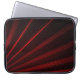 Red Geometric Lines On Black, Laptop Sleeve (Front)