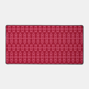 Red geometric ornament pattern retro desk mat