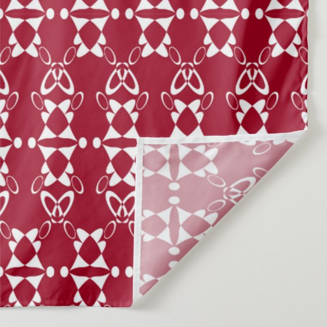 Red geometric ornament pattern retro tapestry (Detail)