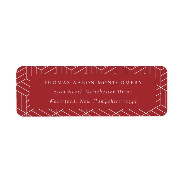 Red Geometric Pattern Address (Front)