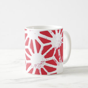 Red geometric pattern coffee mug
