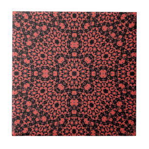 Red geometric pattern for kitchen bathroom table  tile