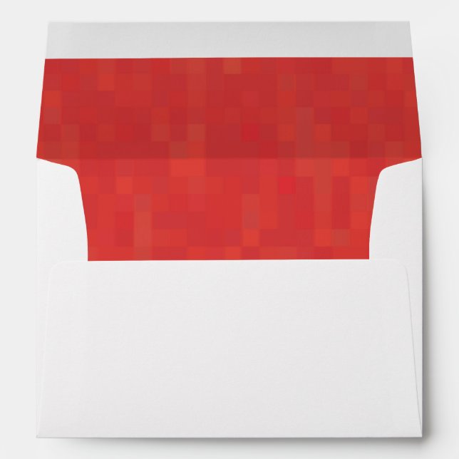 Red geometric pattern minimalist envelope (Back (Bottom))