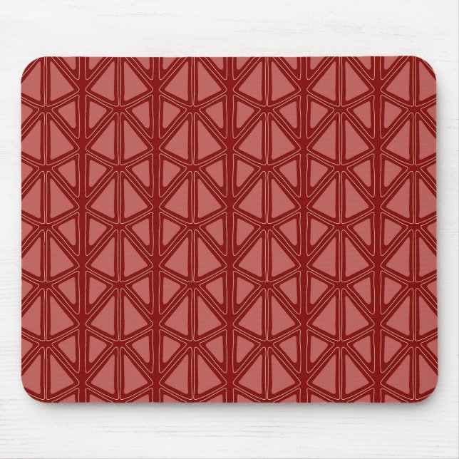Red Geometric pattern Mouse Pad (Front)