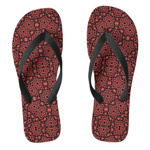 Red geometric pattern shoes summer sandals