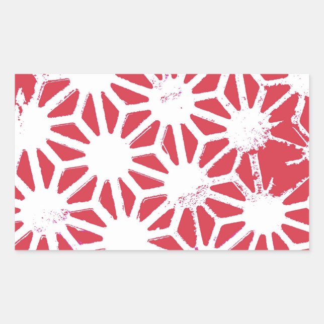 Red geometric pattern sticker (Front)