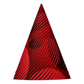 Red Geometric: Raster Line Art Party Hat