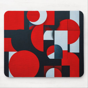 Red geometric shapes mouse pad