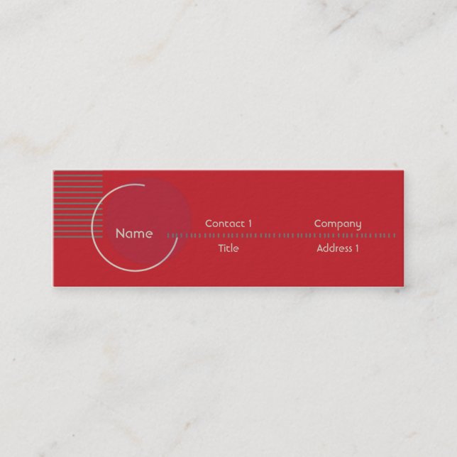 Red Geometric - Skinny Mini Business Card (Front)