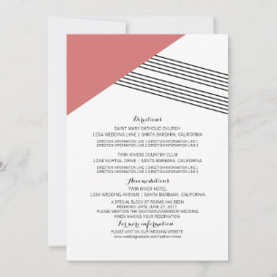 Red Geometric Stripe Information Card
