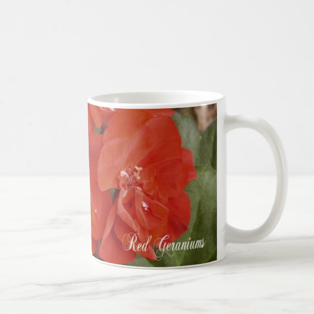 Red Geranium coffee mug (Right)