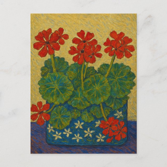 Red Geranium Postcard (Front)